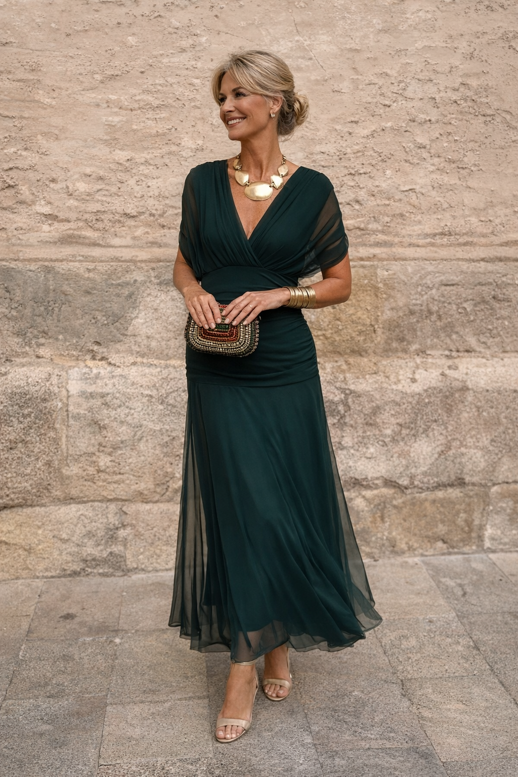 Eloria - Elegant Dress with V-Neck