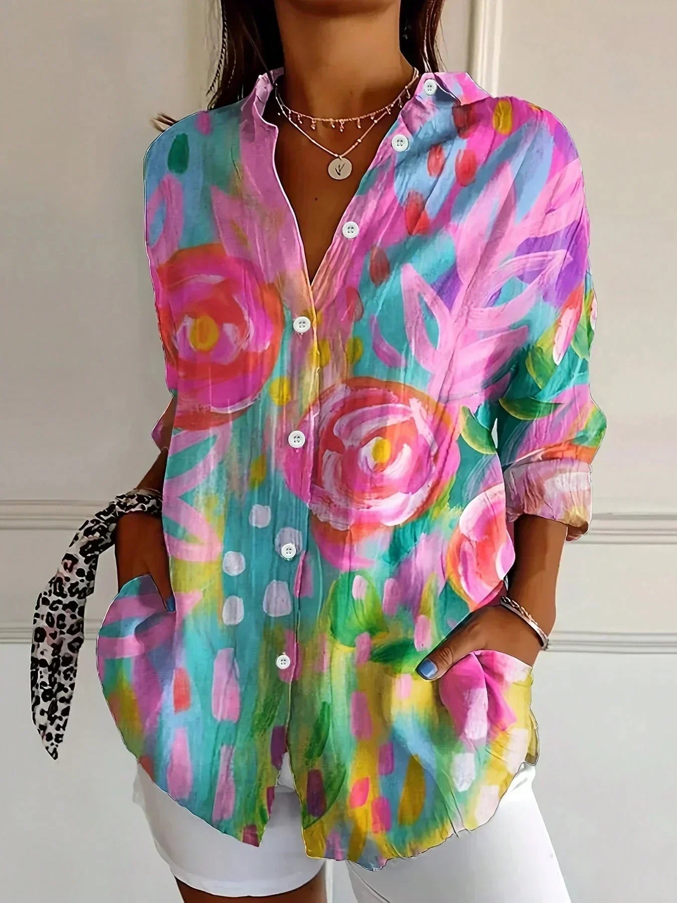 Astrid | Colourful Patterned Blouse