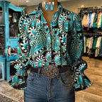 Clara | Vintage Blouse with Abstract Prints